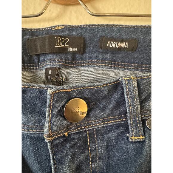 1822 Denim Adrianna Skinny Cropped Jeans 8 Dark Wash Slim Fit Mid Rise Stretch - Picture 7 of 11